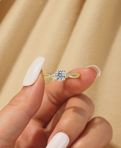 Anillo de Compromiso con Diamante de 1 Quilate, Estilo Vintage Trenzado, Anillo de Novia Chapado en Oro Rosa de Lujo para Boda y Fiesta - Product Image 2