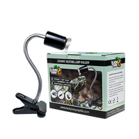 LUCKY HERP Ampoule de réservoir tortue de haute qualité 25W/50W avec support de lampe de synchronisation UVB UVA Clip de minuterie pour animaux de compagnie