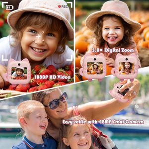 M2 mainan kamera Selfie anak-anak, cetak instan lensa ganda 1080P Printer kamera anak-anak untuk usia 3-14 gadis hadiah ulang tahun liburan - Product Image 5