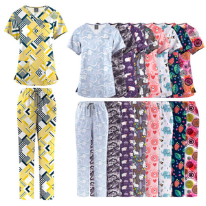 小児医療用スクラブセット ユニセックス向け病院看護師ユニフォーム 上下セット ファッション半袖ナース服 - Product Image 6