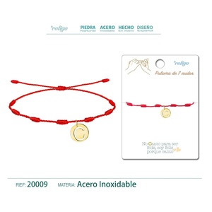 Bracciale 7 nodi con bracciale lettera C-knot color oro - Product Image 1
