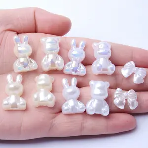 Orso coniglio farfalla nodo ABS perle di plastica per orecchini gioielli Nail bag collana per fare decorazioni artigianali fai da te