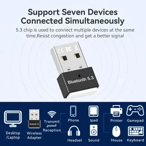 Adaptateur <span class=keywords><strong>USB</strong></span> 2.0 <span class=keywords><strong>Bluetooth</strong></span> 5.3 double mode pour Windows 7/Win 8.1/Win 10/Win 11EDR Adaptateur longue portée <span class=keywords><strong>USB</strong></span> <span class=keywords><strong>Bluetooth</strong></span> <span class=keywords><strong>Dongle</strong></span> 5.3 - Product Image 6