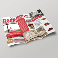 Catalogue de rideaux de couverture de canapé à trois volets durables Customlogo Reliure brillante A4 Service d'impression en couleur Brochure à coque dure