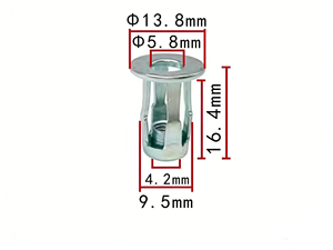 152291 M5-0.85mm Écrou de plaque d'immatriculation de voiture, <span class=keywords><strong>Rivet</strong></span> <span class=keywords><strong>aveugle</strong></span>, Écrou lanterne, Pièces estampées de forme spéciale, Clips métalliques - Product Image 3