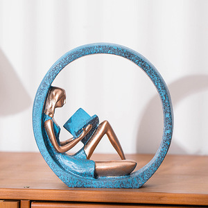 Figurine de danseuse de yoga abstraite en résine circulaire, artisanat artistique, décoration d'intérieur, salon, entrée, hall, présentoir - Product Image 3