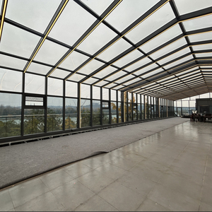 Recinto retráctil contemporáneo para patio Techo inclinado Alta carga <span class=keywords><strong>de</strong></span> nieve Terraza Balcón <span class=keywords><strong>de</strong></span> vidrio Sunrooms para apartamento Parque Patio - Product Image 4