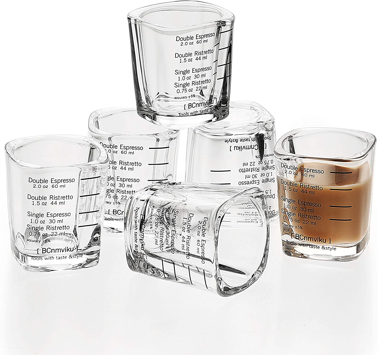 Shot Glass Liquid Heavy Sturdy Glass Shot Glasses Measuring cup Wine Glass 6 Pack 2oz/60ml