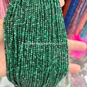 2 mét Tiny Kích thước Cube tự nhiên Bead đá quý để làm đồ trang sức apatite Malachite Agate hình vuông nhỏ Loose đá hạt - Product Image 5