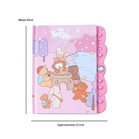 Abschließbares Cartoon-Passwortbuch für Kinder & Schüler Knopfdesign Tagebuch-Typ Geschenk-Journal Notizbuch