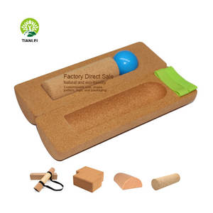 Экологичная пробковая балансировочная доска премиум-класса, нескользящий тренажер для ног, для йоги, под собственной торговой маркой - Product Image 1