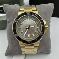 Montre de plongée à quartz pour homme, bracelet en acier inoxydable, cadran rond, lunette rotative, aiguilles lumineuses, étanche, sport de plein air