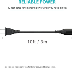 Cable de alimentación de CA estándar de EE. UU. de 10 pies, muestra gratis, <span class=keywords><strong>enchufe</strong></span> de 2 pines, extensión de alimentación, cable C7, cable de alimentación <span class=keywords><strong>bipolar</strong></span> con <span class=keywords><strong>enchufe</strong></span> para ordenador - Product Image 6