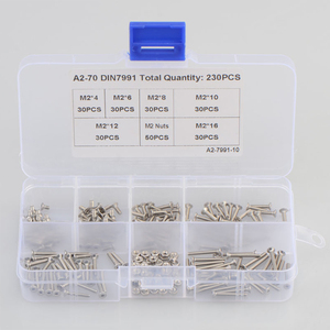 230Pcs M2 Cross-Biên Giới Đặc Biệt Thép Không Gỉ 304 Chìm Ổ Cắm Hình Lục Giác Vít Và Nut Kết Hợp Bộ Hộp - Product Image 3