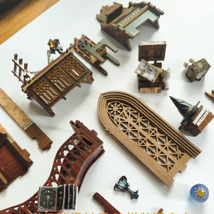 Wooden 3D Bookend Model <b>Magical</b> World Decorative Toy For Youth Birthday Gift - Product Image 2