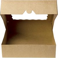 Scatole per Pasticceria in Carta Kraft Marrone da 12 Pollici, Scatole Grandi per Torte 12x12x2.5 Pollici con Finestra in PVC, Scatola Naturale Monouso per Biscotti