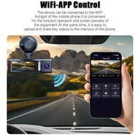 Caméra embarquée 4K+1080p+1080p à 3 objectifs (avant, arrière et intérieur) avec écran de 3,16 pouces, Wi-Fi, GPS externe en option, ADAS et enregistrement en boucle