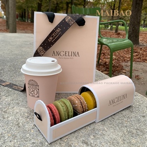 Tiroir en papier Kraft écologique pour gâteau Macaron Dessert bonbons collations boîtes d'emballage avec revêtement UV utilisation pour montres - Product Image 2