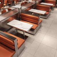 Ensemble de table et de chaises de salle à manger en acier inoxydable de style industriel HUALIN pour restaurant, hôtel, café, canapé, siège combiné