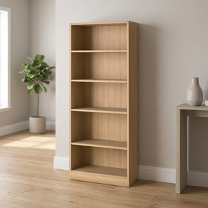 Estantería Moderna de Madera de Teca de 5 Niveles con Amplios Espacios Abiertos para Exhibición - Product Image 2