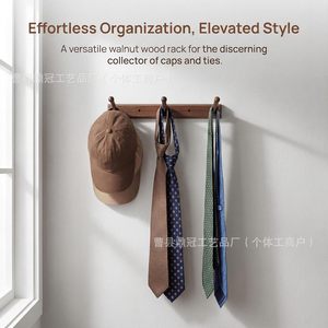 Wall Mounted Hat Rack With Three Rods For <b>Baseball</b> <b>Caps</b> And Key <b>Storage</b> Multi Hook Organizer For Entryway Or Closet Use - Product Image 2