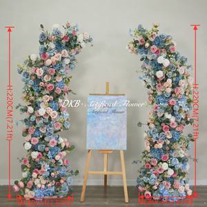 Arco DE BODA romántico al por mayor, arreglo de arco de flores artificiales de seda, decoración de arco de flores de alta calidad - Product Image 2