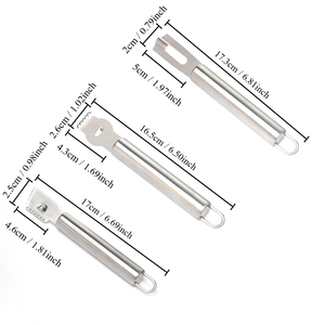 Ensemble de 3 râpes et éplucheurs en acier inoxydable, outils de cuisine multifonctionnels - Product Image 3