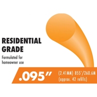 333695 Fil de Débroussailleuse en Nylon Rond de Qualité Résidentielle, 0,095 Pouce (2,4 mm), 3 Livres, Longueur de 855 Pieds, Orange