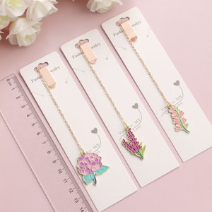 Graziosi segnalibri a fiore 3D con catena metallica con taglio Laser unico segnalibro sfuso a sublimazione di girasole segnalibro inciso in alluminio - Product Image 2