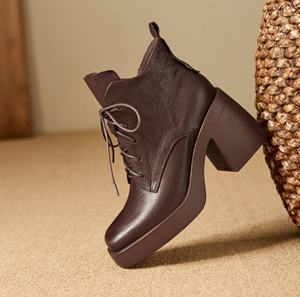 Bottes Chelsea mi-hautes pour femme, hiver, à semelle épaisse, style court, souples, avec une boucle, couleur blanc fumé, respirantes - Product Image 3