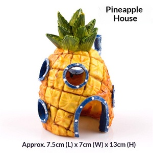 Casetta in resina a forma di ananas per acquario, grotta nascondiglio, casa di SpongeBob, ornamento paesaggistico per acquari di pesci e gamberetti - Product Image 2