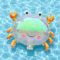 Ballons en feuille irisée en forme d'animaux marins (crabe, dauphin, queue de sirène, coquillage) pour la décoration de fêtes d'anniversaire d'enfants, de baby shower et de fêtes d'été sur la plage