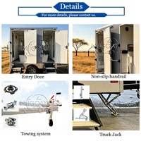 Remorque WC portable commerciale 2 postes gris argenté avec urinoir et lavabo pour la location événementielle et la rentabilité