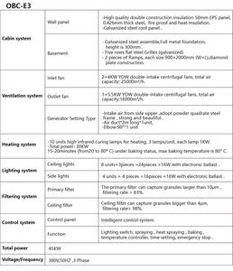 Uv לריפוי ביתן צבע לרכבים חשמליים 220v/380v לוח בקרה דיגיטלי-לוח בקרה דיגיטלי טמפרטורה נמוכה ייבוש מופחת overspray - Product Image 6