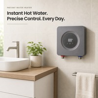 Chauffe-eau électrique instantané sans réservoir multipoints certifié ETL CE CB 5-5,9 kW avec commande intelligente en plastique pour usage domestique et garage