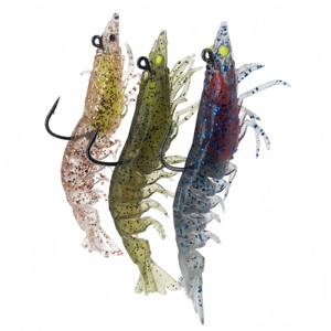 เหยื่อปลอมกุ้งน้ำเค็มแบบนิ่ม 3 ชิ้นต่อถุง 3 สี น้ำหนัก 7 กรัม 12 กรัม ทำจาก TPE ลอยน้ำได้ สมจริง ทนทานต่อการฉีกขาด พร้อมตะขอ - Product Image 1