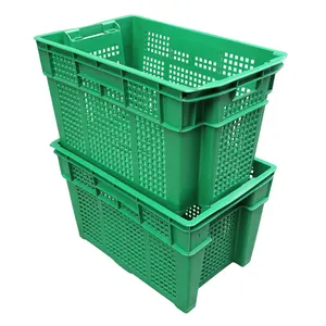 Ortak sebze meyve ambalaj örgü plastik konteyner kutusu nakliye kasaları istiflenebilir ve Nestable plastik kasalar