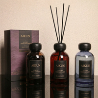Diffuseur d'aromathérapie AIKUN personnalisé en rotin naturel de luxe, bâtonnets imprimés, parfum stable aux huiles essentielles, idéal pour les cadeaux événementiels