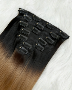 Extensions de cheveux humains Remy 100% naturels à clipser, invisibles, bruns, lisses et ondulés, vente en gros - Product Image 6