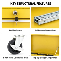 Armoire à outils mobile à 8 tiroirs OEM, en acier de 1,0 mm pour atelier de réparation automobile