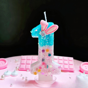 Adorno de Pastel de Cumpleaños con Orejas de Conejo, Vela Digital, Accesorio Atractivo, Imprescindible para Todo Tipo de Fiestas - Product Image 3