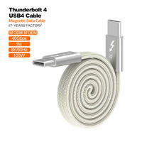 Câble Thunderbolt 4 certifié Intel 40 Gbps 100 W PD 8K/60 Hz vidéo tressé A486 USB4 magnétique pour Mac, SSD, station d'accueil