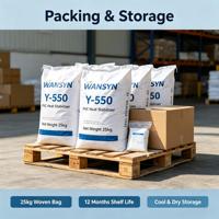 Poudre stabilisatrice thermique sans plomb au calcium-zinc Y-550 pour PVC, remplace le styrène méthyle, pour l'extrusion de films et feuilles de PVC calandré et soufflé