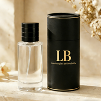 Vente directe d'usine, flacons de parfum en verre transparent à fond épais, personnalisables, 30 ml, 50 ml, 100 ml, avec boîtes d'emballage
