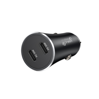 Chargeur de voiture double USB-C PD 60W, adaptateur de charge rapide PD30W+PD30W, chargeur double port DC12-24V pour voiture, camion, SUV