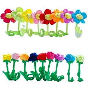 In STOCK Soft Cute Kawaii Plushies Plant Sunflower Daisy Petal Smile Stuffed PP Cotton Filled Plush Toy - Product Image 2