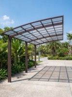 Abri de stationnement double pour 2 voitures en alliage d'aluminium robuste, thermolaqué, portable, usage commercial, résistant au vent