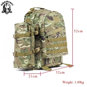 กระเป๋าเป้สะพายหลังแบบยุทธวิธีกันน้ำ 55 ลิตร ทำจากไนลอน 1000D ลายพราง สำหรับตั้งแคมป์และล่าสัตว์ ใช้งานได้ 3 วัน พร้อมโครงภายใน - Product Image 2