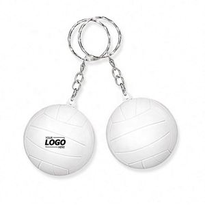 <b>Custom</b> White Volleyball <b>Keychains</b> for Party Favors & School Carnival Gift Fillers - Perfect Party Bag Accessories - Product Image 1