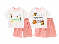 Ensemble Coton Manches Courtes Fille Prix de Gros – T-shirt et Short Élégant et Ample pour Bébé Fille – Tenue d'Été Vêtements Enfants
